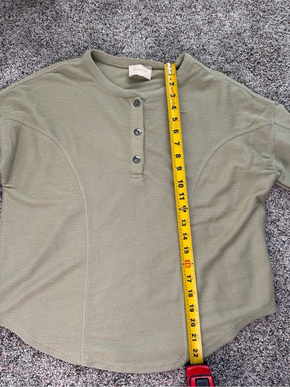 Cupio Olive Long-Sleeve Henley Pullover - Picture 6 of 6
